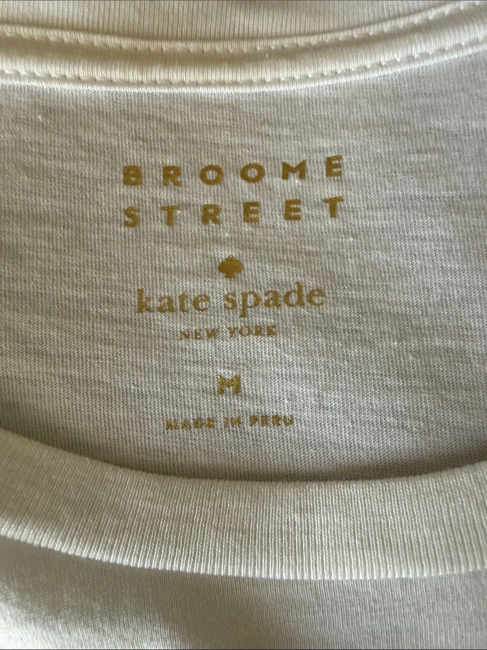kate spade White Graphic Tee with Silver Text